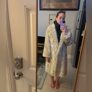 Vintage Terry Lewis Classic Luxuries Faux Fur Teddy Jacket in Snow Lynx